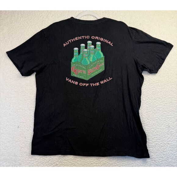 Vans Off The Wall Sixty 6ers Custom Fit Pocket Tee Shirt Black Size XLarge - Picture 2 of 7